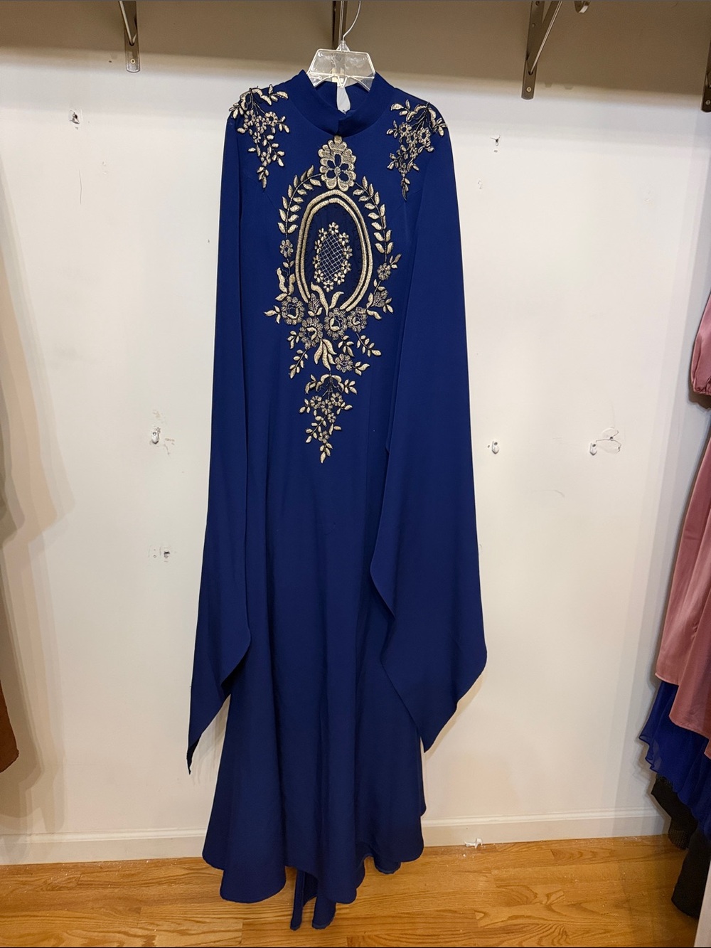 Embroidered Royal Blue Maxi Skirt